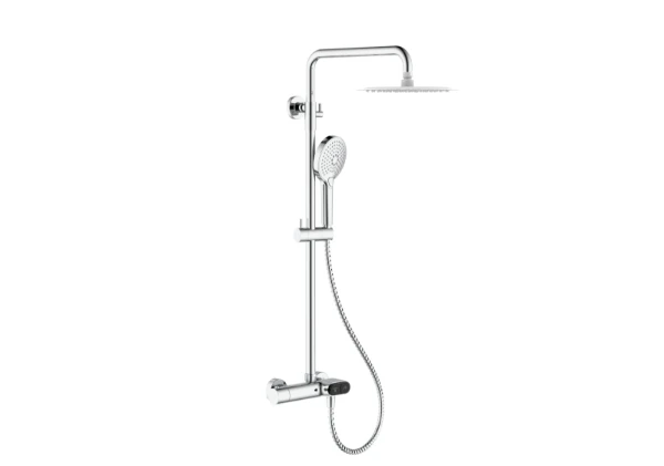 Procasa Vivo 3.0 showerset met druktoets - douchethermostaat met hoofd- en handdouche - chroom