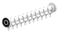 Normbau Nylon Care Tringle droite pour rideau de douche avec anneaux, NY.DU-VST 781.220, L = 526 - 1050 mm, Blanc 019