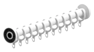Normbau serie 400 gordijnstang recht m ringen 526-1050mm wit