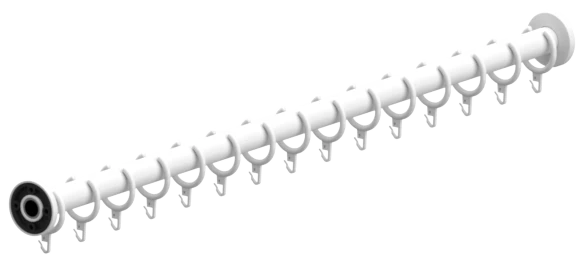 Normbau serie 400 gordijnstang recht m ringen 1051-1575mm wit