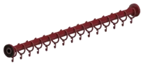 Normbau Nylon Care Tringle droite pour rideau de douche avec anneaux, NY.DU-VST 781.230, L = 1051 - 1575 mm, Bordeaux 035