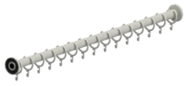 Normbau Nylon Care Tringle droite pour rideau de douche avec anneaux, NY.DU-VST 781.230, L = 1051 - 1575 mm, Manhattan 067