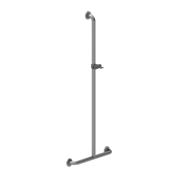 Normbau Inox Care Main courante de maintien avec support de douchette 2062410, 500 x 1200 mm, Inox 009
