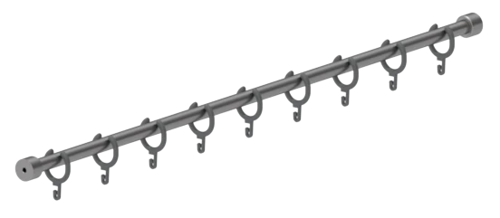 Normbau Inox Care Tringles droites avec anneaux 2065220, L= 500 - 1000 mm, Inox 009