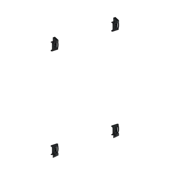 Normbau Support miroir, jeu (4 pièces), 50 x 69 x 25 mm, Noir carbone 091