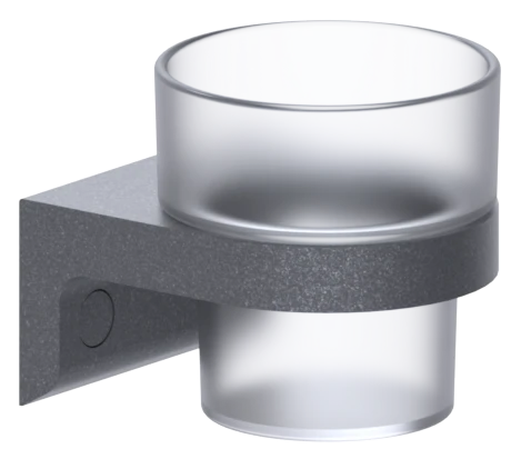 Normbau Porte-gobelet avec gobelet en verre, 84 x 80 x 100 mm, Cavere® anthracite métallisé 095