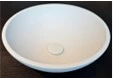 Sleurs Cosmos vasque à poser rond 400 x 400 x 15 mm - solid surface - blanc - sans trou robinetterie - sans trop-plein