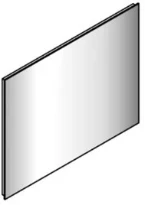 Sleurs Ben miroir sur cadre alu 600 x 700 x 28 mm - interrupteur (au milieu)