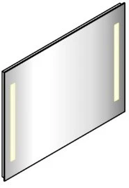Sleurs Ben IV miroir sur cadre alu 1200 x 700 x 28 mm - avec éclairage indirect gauche et droite