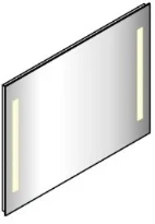 Sleurs Ben IV miroir sur cadre alu 1400 x 700 x 28 mm - avec éclairage indirect gauche et droite