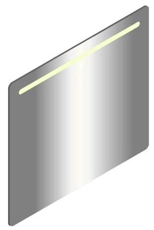 Sleurs Rob IV miroir sur profil alu 900 x 800 x 28 mm - avec éclairage en haute - 4200K - avec chauffage miroir - avec interrupteur (au milieu)