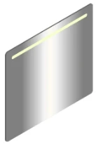 Sleurs Rob IV miroir sur profil alu 1400 x 800 x 28 mm - avec éclairage en haute - 4200K - avec chauffage miroir - avec interrupteur (au milieu)