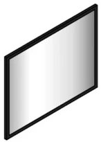 Sleurs Black miroir avec cadre 700 x 700 x 20 mm - noir