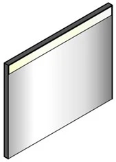 Sleurs Paul IV miroir avec cadre 800 x 700 x 35 mm - noir - avec éclairage en haute - 4100K - avec sensor