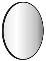 Sleurs Round miroir avec cadre 1000 x 30 mm - noir
