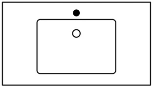 1TAFL090GL50M Sleurs Flex wastafelblad 900 x 500 x 15 mm - kunstmarmer - wit glanzend - 1 waskom midden - zonder kraangat - met overloop
