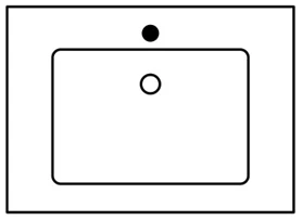 2TAFL070MA50M Sleurs Flex wastafelblad 700 x 500 x 15 mm - kunstmarmer - wit mat - 1 waskom midden - met kraangat - zonder overloop