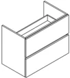 Sleurs Maxx wastafelonderkast met 2 laden 600 x 450 x 620 mm - wit mat - uitsparing midden