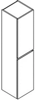 KKFLZ035MAD2R Sleurs Flex kolomkast met 2 deuren rechts (greeploos) 350 x 360 x 1660 mm - wit mat