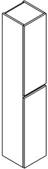 Sleurs Isa kolomkast met 2 deuren rechts (greeploos) 300 x 300 x 1660 mm - wit mat