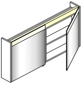 SKPA090MAD2 Sleurs Paul IV spiegelkast met 2 deuren 900 x 650 x 157 mm - wit mat - met verlichting bovenaan - 4100K - met sensor