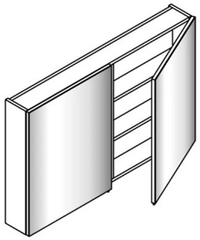 Sleurs Apron spiegelkast met 2 deuren 1000 x 157 x 778 mm - wit mat - dubbelzijdig spiegel