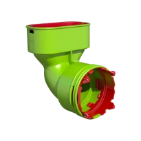 Ubbink Air Excellent système joint-clic AE34C-AE35SC adaptateur coude 90° - ovale 50/100mm à dia 75mm