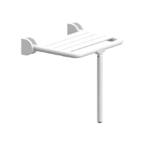 Normbau Nylon Care Siège de douche rabattable avec pied escamotable NY.841.611, 480 x 410 x 480 mm, Blanc 019