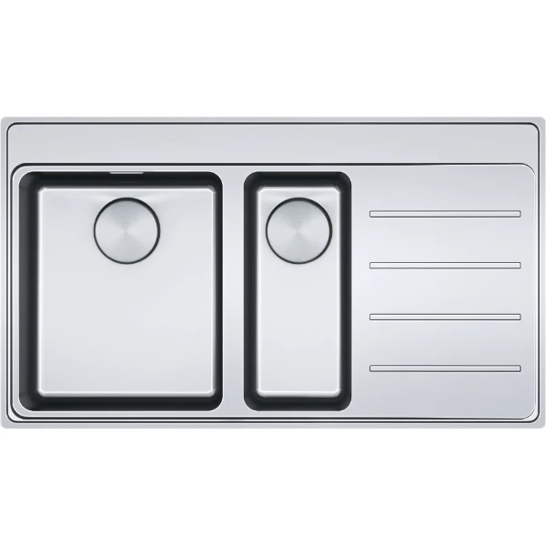 Franke Mythos vlakbouw slimtop 860 x 520 mm - 1 + 1/2 bak - glad