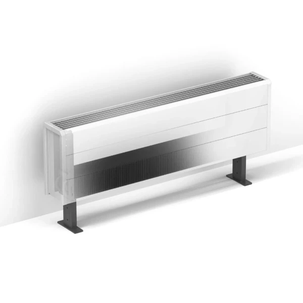 TEMF05010021101AS Jaga Tempo convector vrijstaand 500 x 1000 x T21 - Ral 9010 Wit (101) - verstelbare voet AS hoogte 135-185 mm - grijs