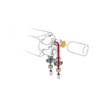 Jaga kit 104 - raccordement vers le sol départ à l'extérieur - EK3/4 - Tête de vanne manuelle - raccords bicônes EK3/4 x 15/1 mm