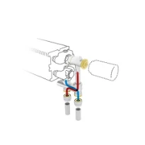 Jaga kit 102 - raccordement vers le sol départ à l'intérieur - EK3/4 - Tête de vanne manuelle - raccords bicônes EK3/4 x 16/2 VPE/ALU