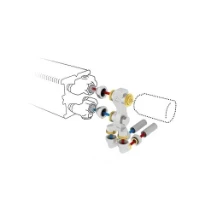 Jaga kit 11 - raccordement vers le mur - commande en partie basse - M24 - Tête de vanne manuelle - raccords bicônes M24 x 15/1 mm