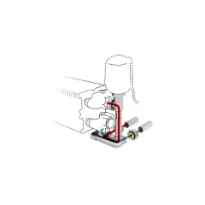 Jaga kit 111 - raccordement vers le mur départ à l'intérieur commande à distance - EK3/4 - Moteur thermoélectrique 230 VAC - raccords bicônes EK3/4 x 20/2 VPE/ALU