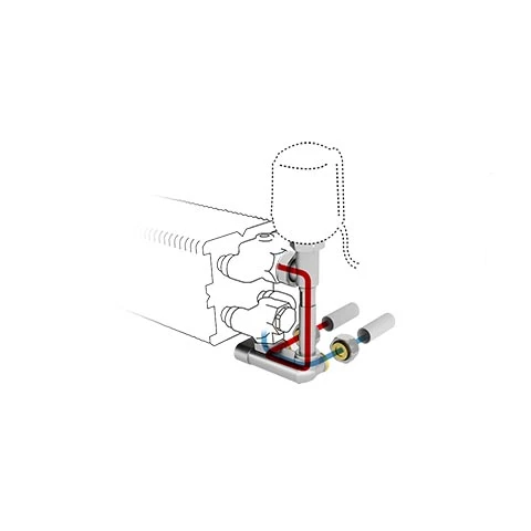 Jaga kit 111 - raccordement vers le mur départ à l'intérieur commande à distance - EK3/4 - Moteur thermoélectrique 230 VAC - raccords bicônes EK3/4 x 15/1 mm