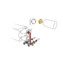 Jaga kit 117 - raccordement vers le mur - départ à l'extérieur - commande en partie haute - EK3/4 - Tête de vanne thermostatique Deco blanc - raccords bicônes EK3/4 x 16/2 VPE/ALU
