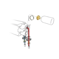 Jaga kit 118 - raccordement vers le sol - départ à l'extérieur - commande en partie haute - EK3/4 - Tête de vanne thermostatique Deco blanc - raccords bicônes EK3/4 x 20/2 VPE/ALU