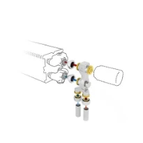 Jaga kit 12 - raccordement vers le sol - départ à l'extérieur - commande en partie basse - M24 - Tête de vanne manuelle - raccords bicônes M24 x 15/1 mm