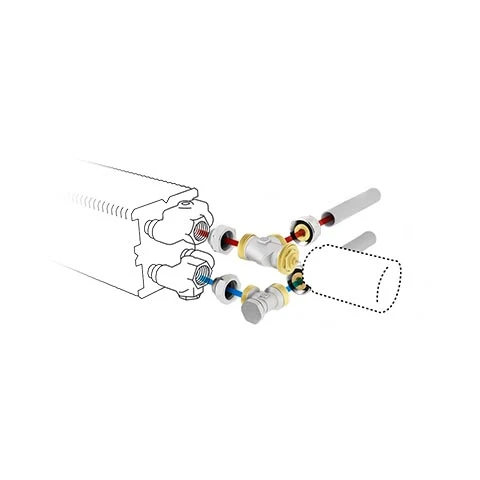 Jaga set 225 - muuraansluiting - bediening binnen de bekleding - Jaga ventiel - EK3/4 - Jaga Deco Thermostaatkop Wit - klemkoppelingen EK3/4 x 16/2 VPE/ALU