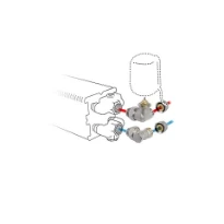 Jaga kit 28 - raccordement à droite vers le mur au sein de l'habillage, commande à distance - M24 - Tête de vanne manuelle - raccords bicônes M24 x 15/1 mm