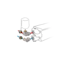 Jaga kit 29 - raccordement à gauche vers le mur au sein de l'habillage, commande à distance - M24 - Tête de vanne manuelle - raccords bicônes M24 x 15/1 mm