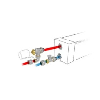 Jaga kit 295 - raccordement vers le mur - Kv max 0.8 - EK3/4 - Moteur thermoélectrique 230 VAC - raccords bicônes EK3/4 x 15/1 mm