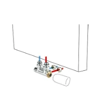 Jaga kit 41 - MM raccordement vers le mur - M24 - Tête de vanne thermostatique Deco Chrome - raccords bicônes M24 x 15/1 mm