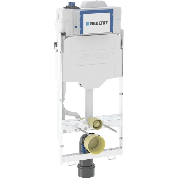 Geberit GIS Elément pour WC suspendu, 125 cm, avec réservoir de chasse à encastrer Sigma 12 cm, avec rinçage hygiénique HS30: Raccordement=2 arrivées d’eau