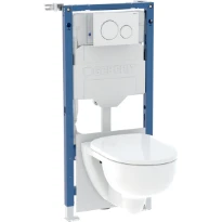Geberit Selnova wc suspendu Turboflush PACK (Systemfix + wc suspendu + siège + Sigma 20) - blanc