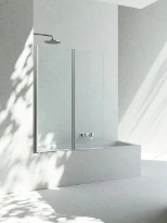 Vismara NP tamis de bain en deux parties 1200-1220 x 1505 mm - transparent - gauche - argent brillant
