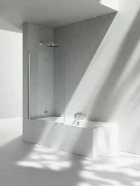 Vismara SV tamis de bain en deux pièces 1100-1120 x 1505 mm - TPA transparent - gauche - argent brillant