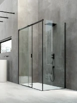 Vismara Series 8000 paroi latéral de douche 980 x 2000 mm - transparent - gauche - noir