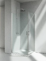 Vismara Linea porte pivotante de douche 880-900 x 1950 mm - transparente - droite - argent mat