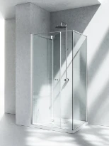 Vismara Replay paroi de douche 880-900 x 1950 mm - verre granulé - gauche - argent brillant